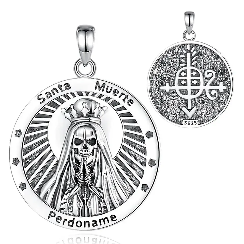 Colgante Santa muerte perdoname, en plata 925 1