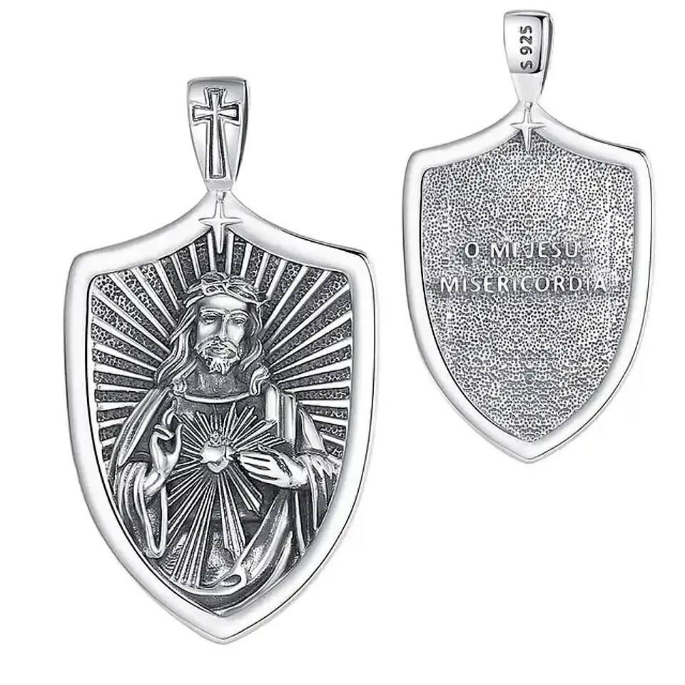Colgante sagrado corazon en plata 925 1