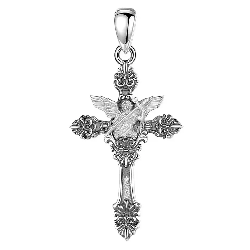 Colgante cruz de San Miguel en plata 925 1