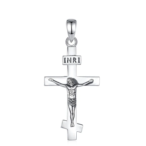 Colgante de cruz ortodoxa en plata 925