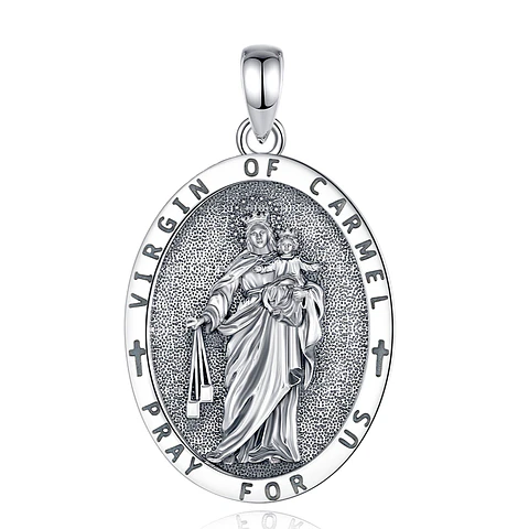 Colgante virgen del carmen en plata fina 925