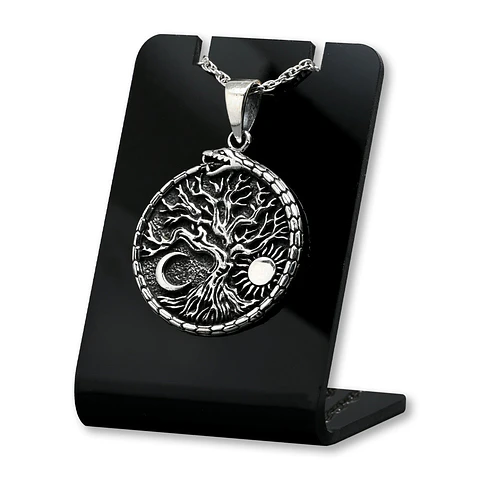 Colgante sol y luna serpiente en plata 925