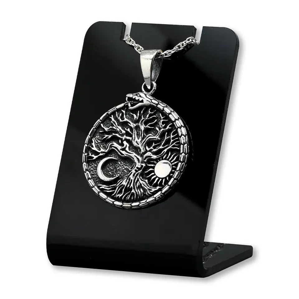 Colgante sol y luna serpiente en plata 925 1