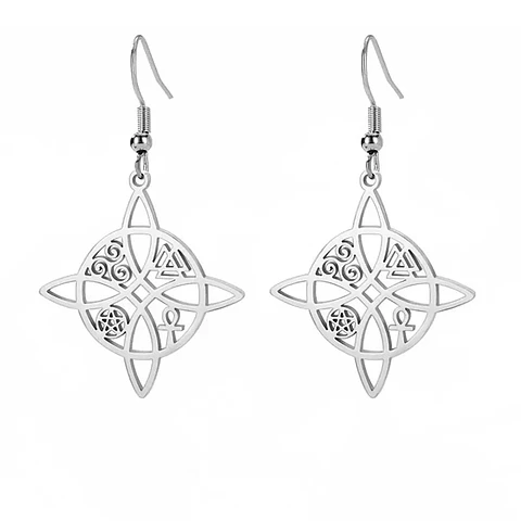 Aros nudo de bruja en plata 925