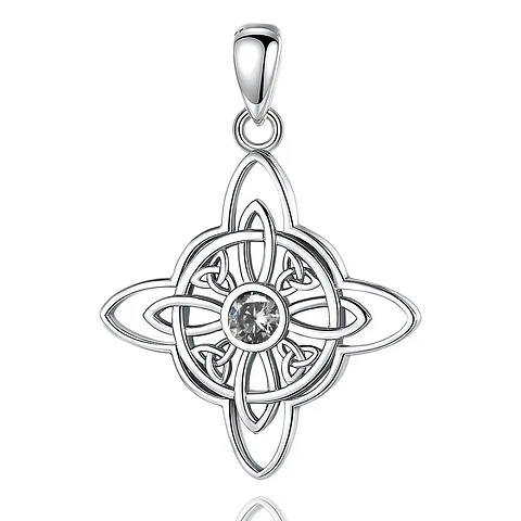 Colgante nudo de bruja circón en plata 925