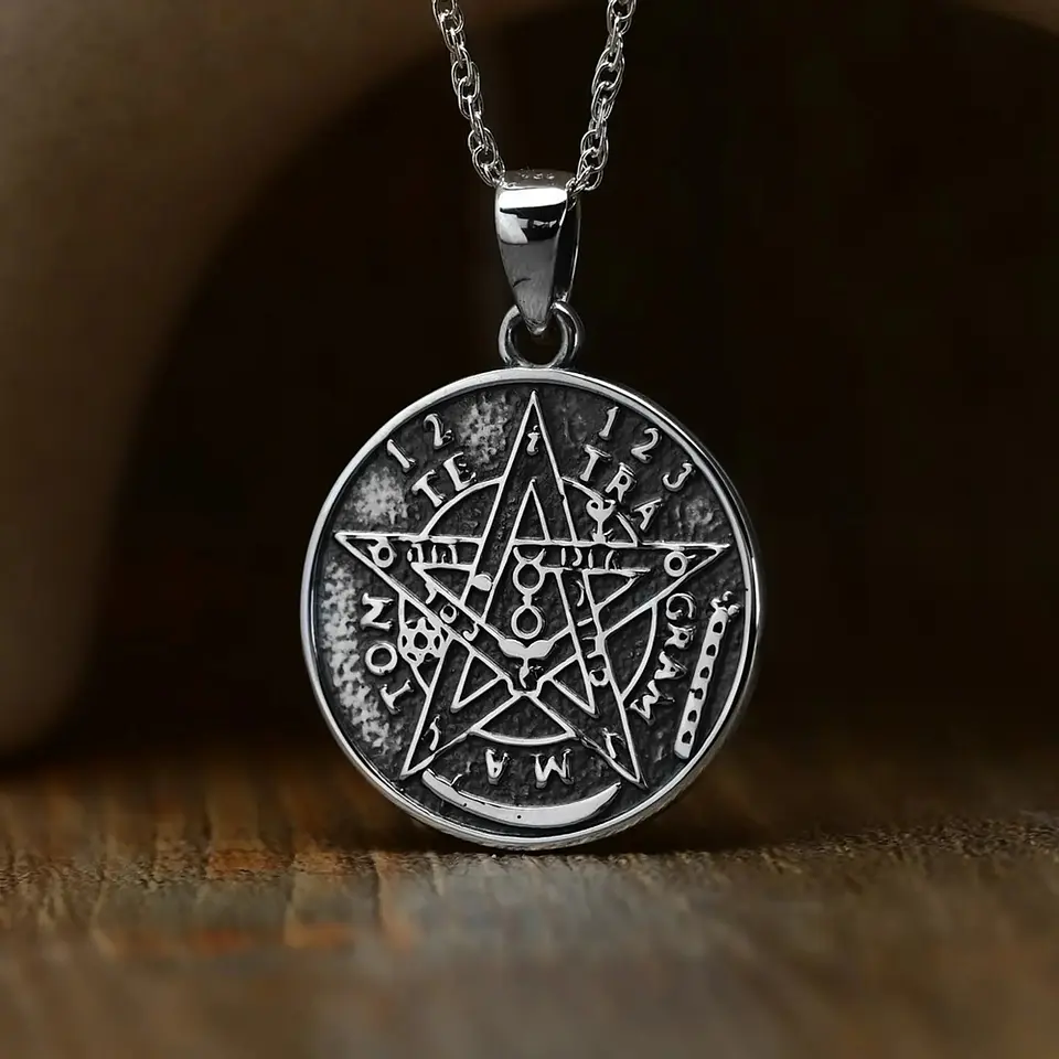 Colgante tetragrammaton estampa doble en plata 925 1