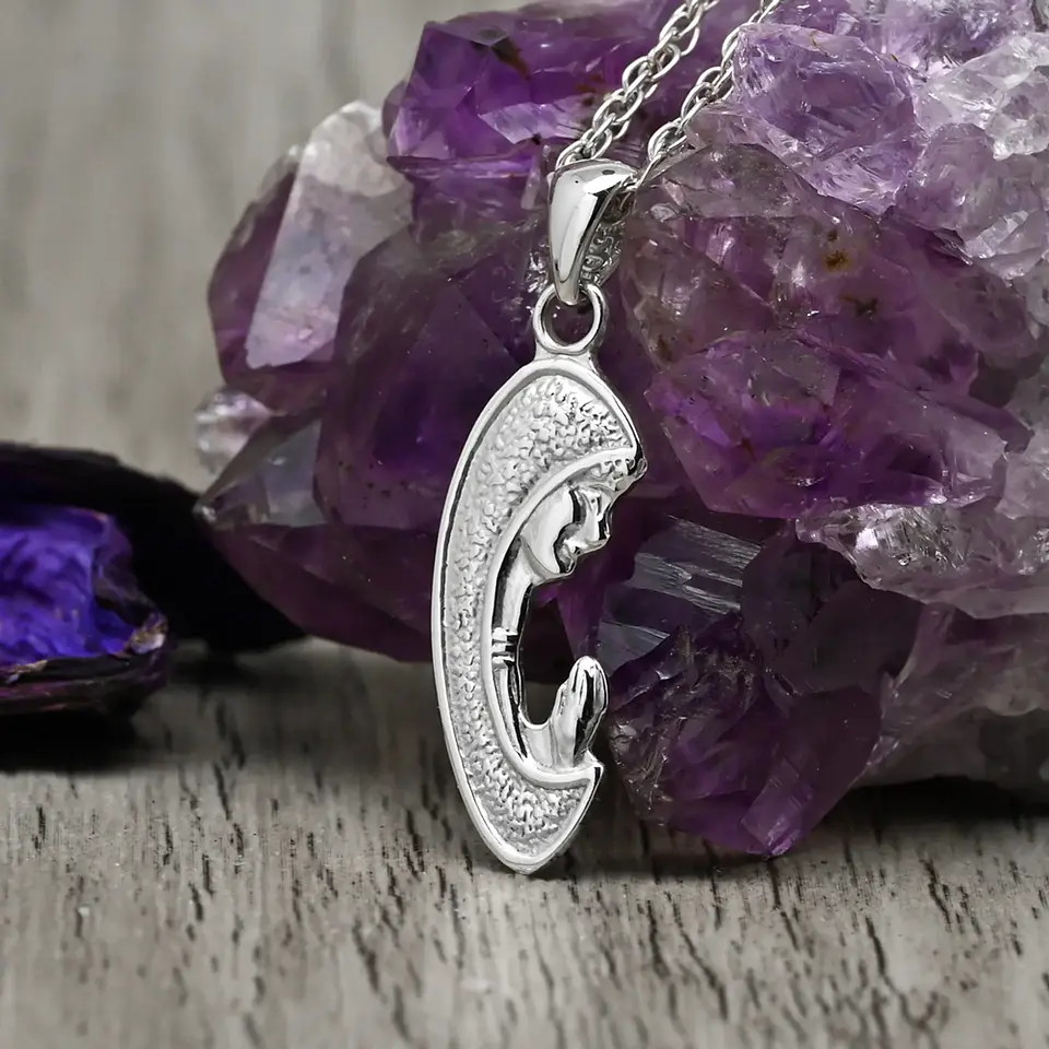Colgante virgen niña en plata 950 1