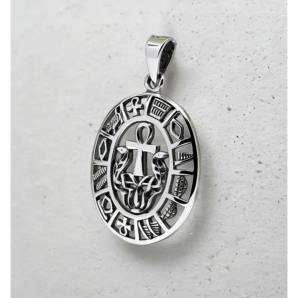 Colgante amuleto egipcio en plata 950 1