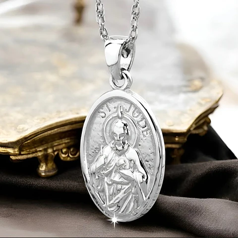 Colgante medalla san judas en plata 925