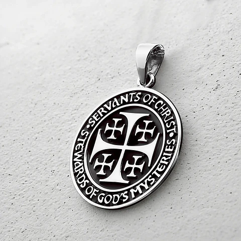 Colgante cruz de Jerusalén en plata 925