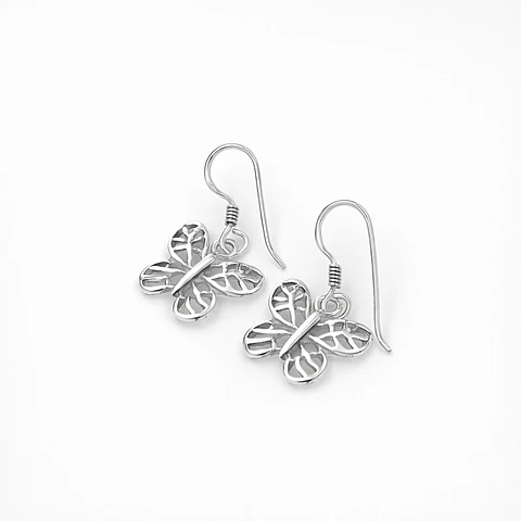 Aros mariposa en plata 925