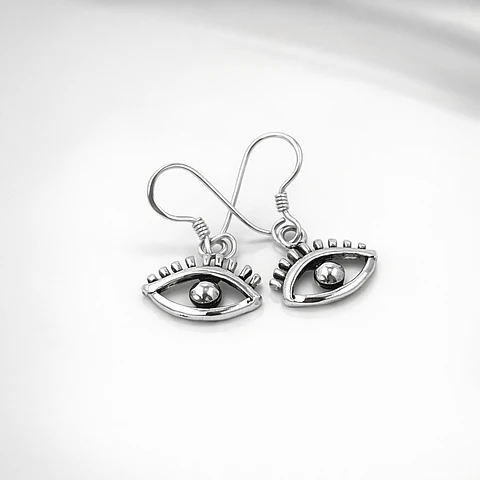 Aros ojo turco en plata 925
