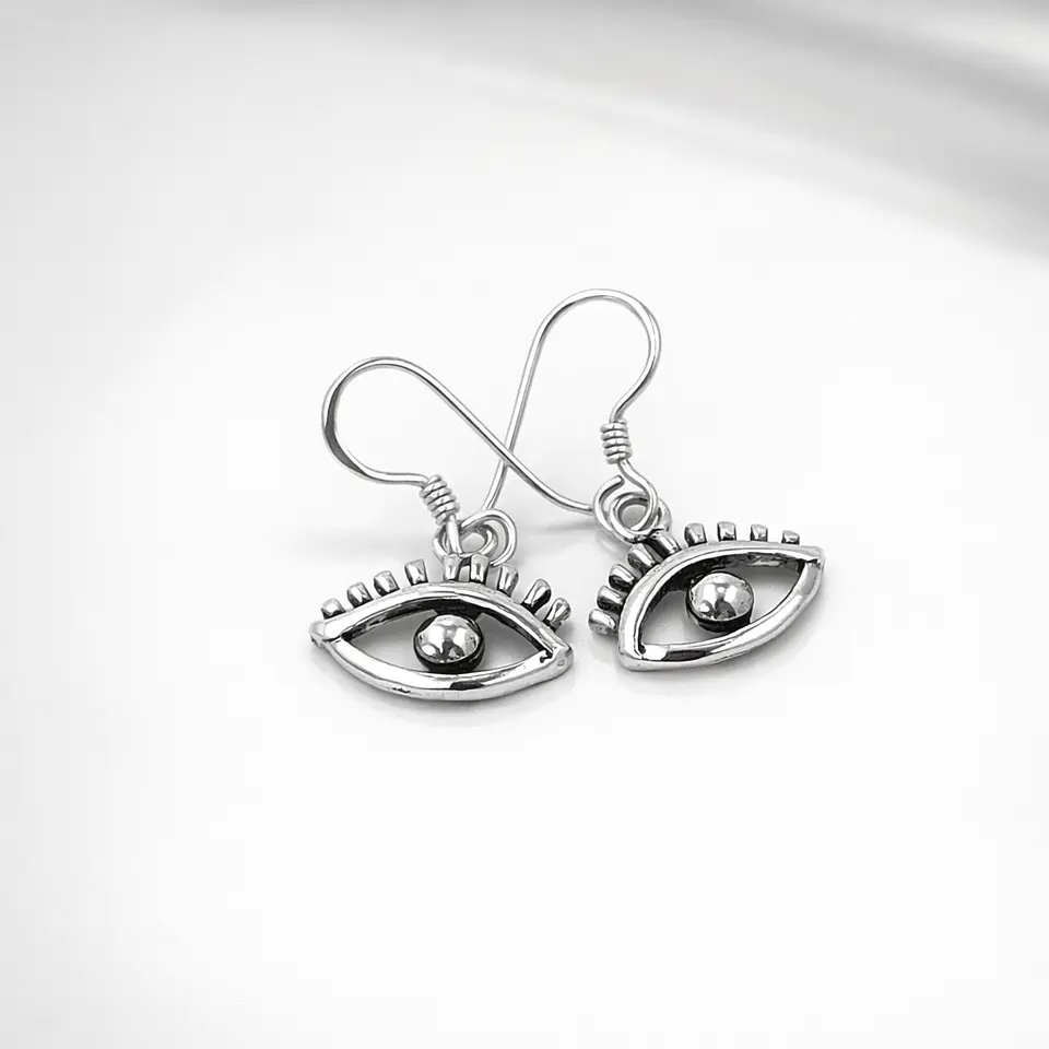 Aros ojo turco en plata 925 1