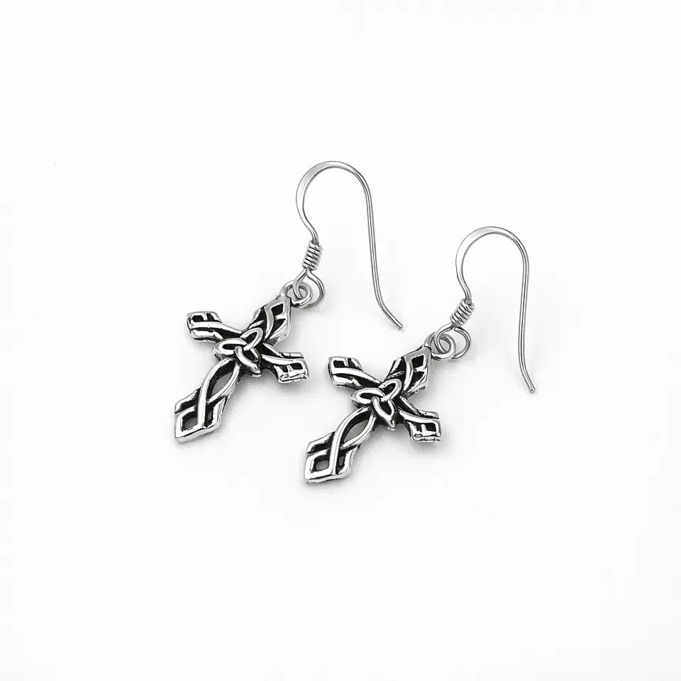 Aros cruz celta en plata 925 1