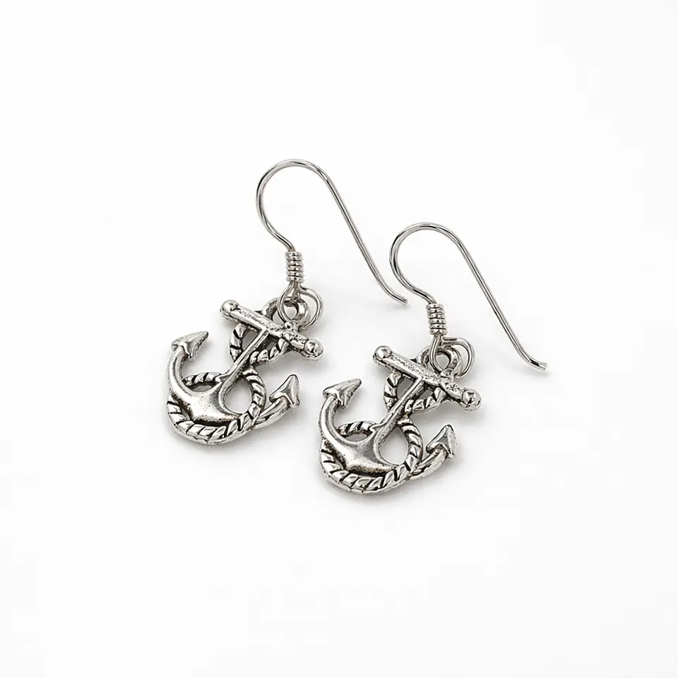 Aros ancla en plata 925 1