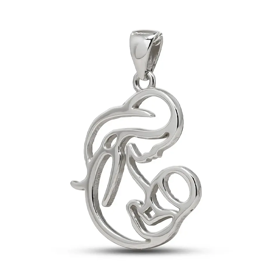Colgante madre y bebe en plata 950 1