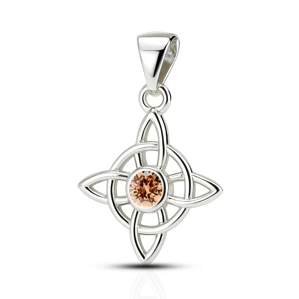 Colgante nudo de brujas champagne en plata 925 1