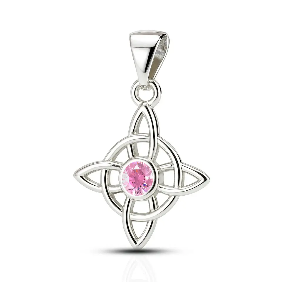 Colgante nudo de brujas rosa en plata 925 1