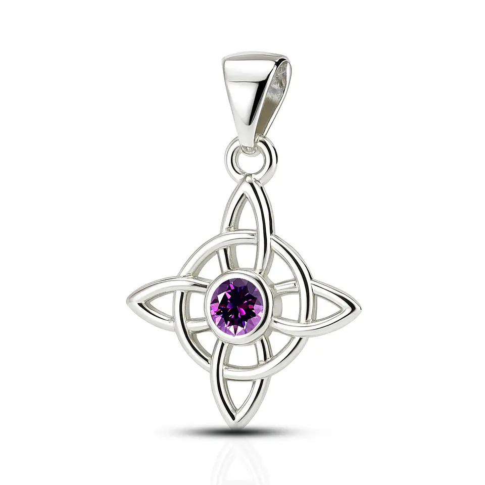 Colgante nudo de brujas amatista en plata 925 1