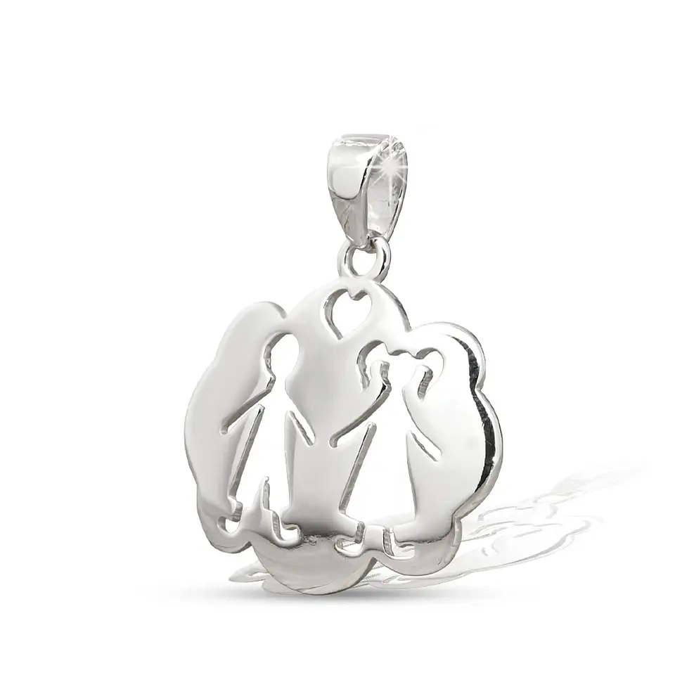 Colgante nube niña niño en plata 950 1