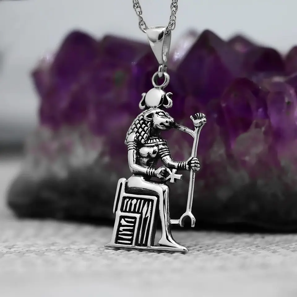 Colgante diosa egipcia sekhmet en plata 950 1