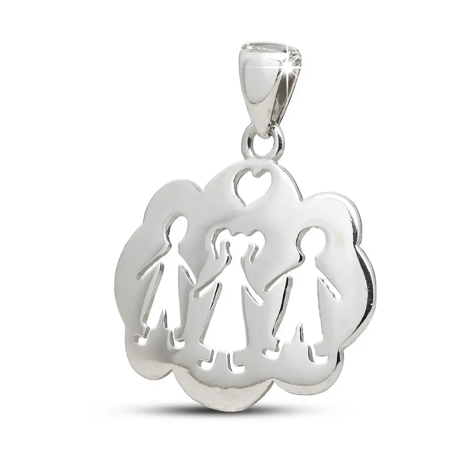 Colgante nube niño niña niño en plata 950 1