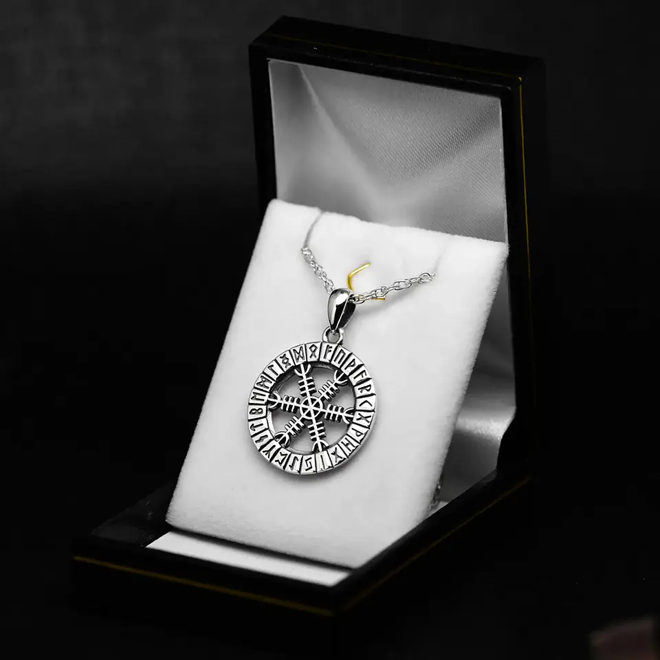Colgante brújula vikinga en plata 950 1
