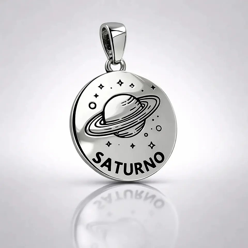 Colgante planeta saturno en plata 950 1