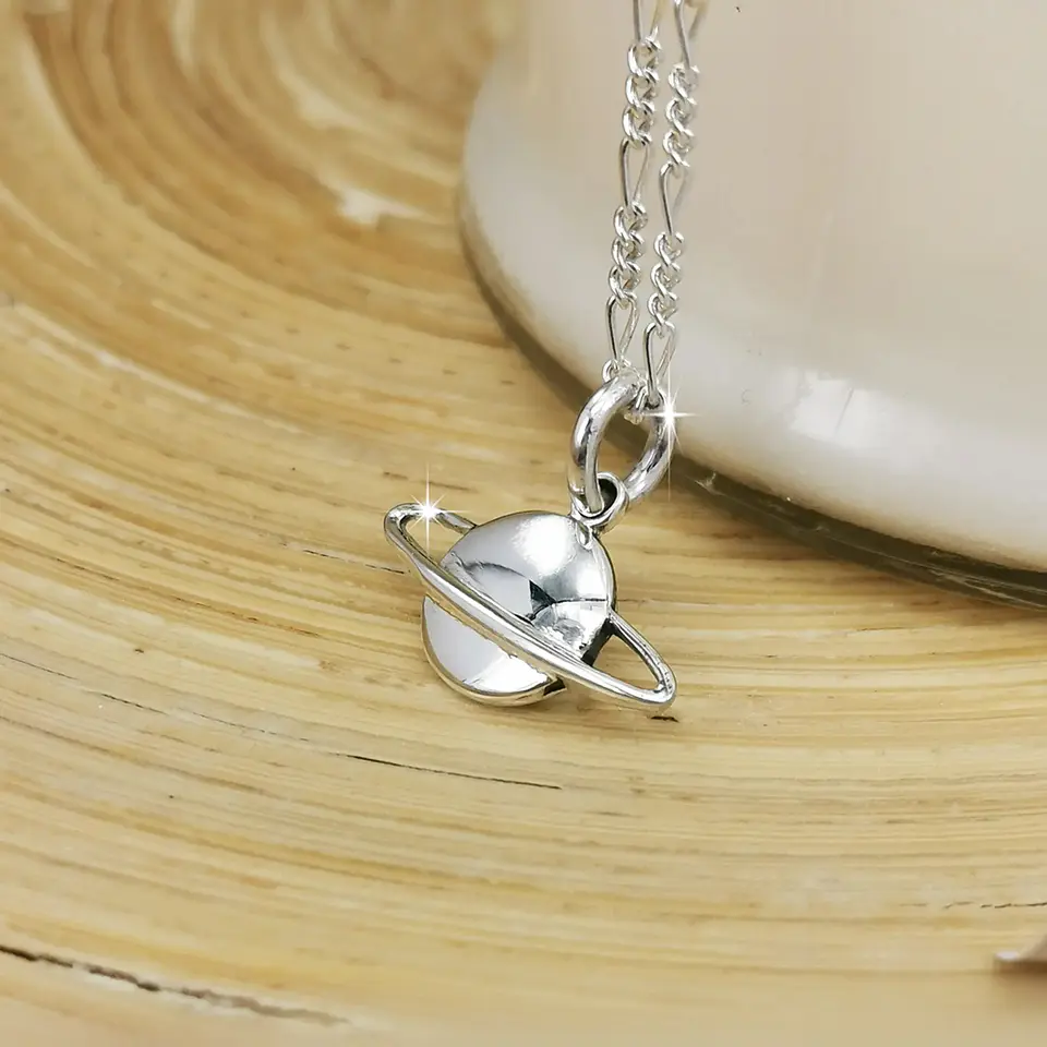 Colgante planeta saturno en plata 925 1