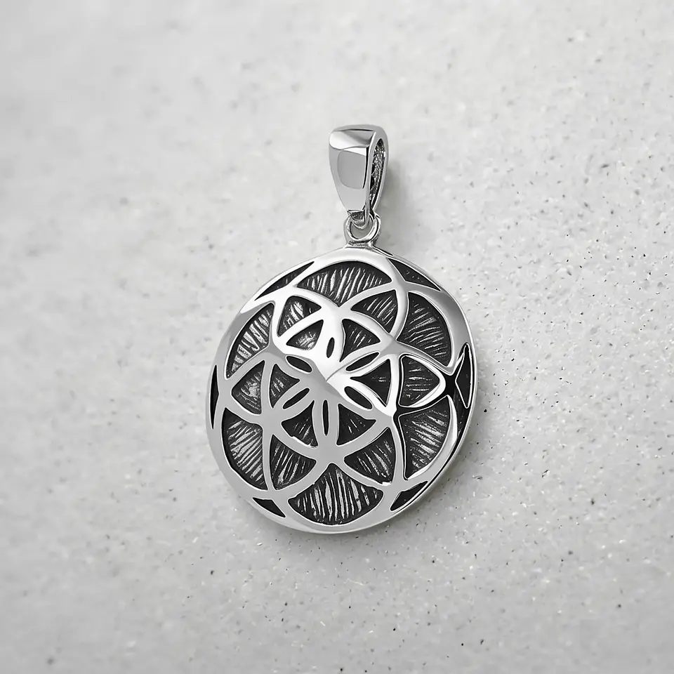 Colgante flor de la vida en plata 950 1