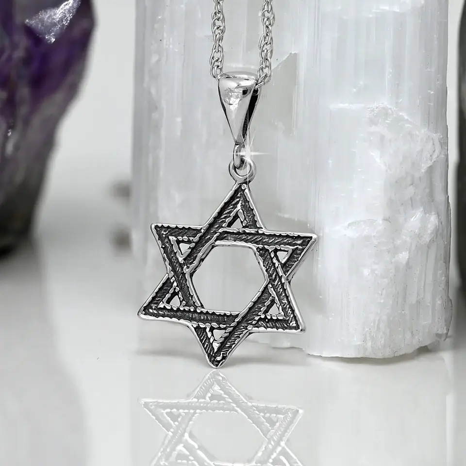 Colgante estrella de david en plata 950 1