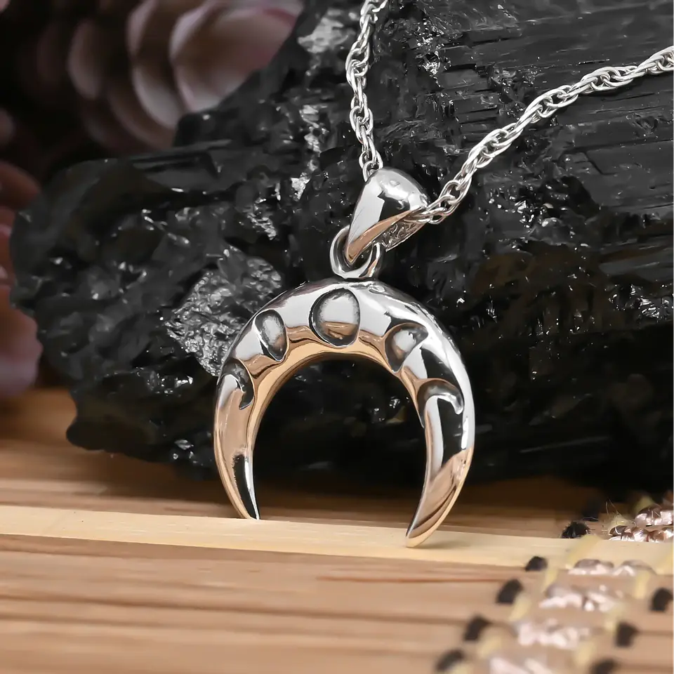 Colgante ciclo lunar en plata 950 1