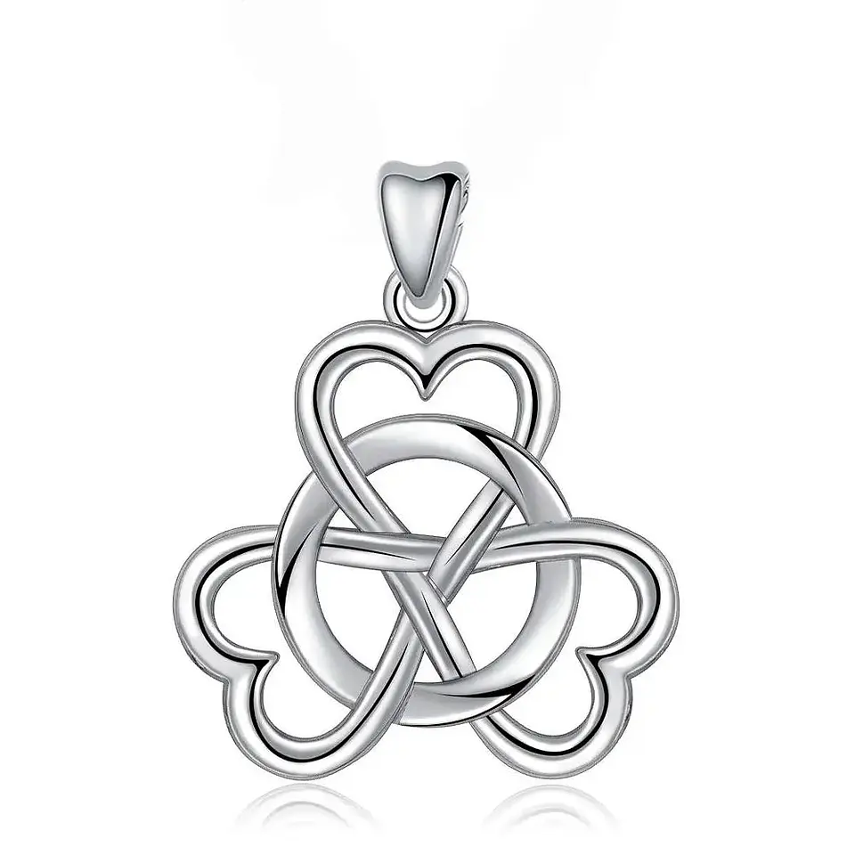 Colgante trébol de tres hojas en plata 925 1