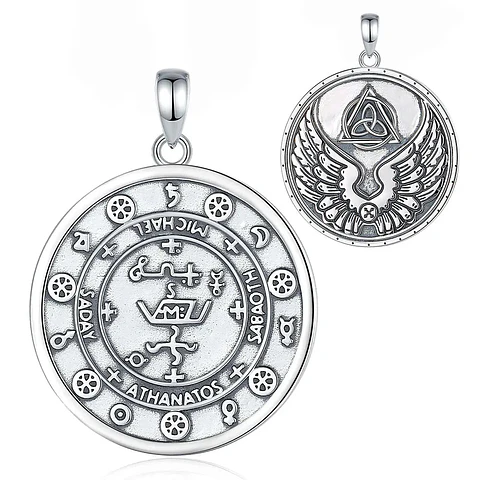 Colgante escudo de san miguel de arcángel en plata 925