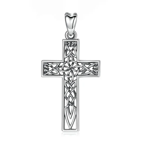 Colgante cruz nudo de brujas en plata 925