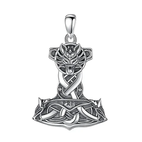 Colgante martillo de thor en plata 925