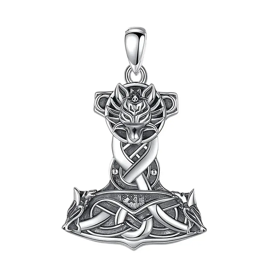 Colgante martillo de thor en plata 925 1