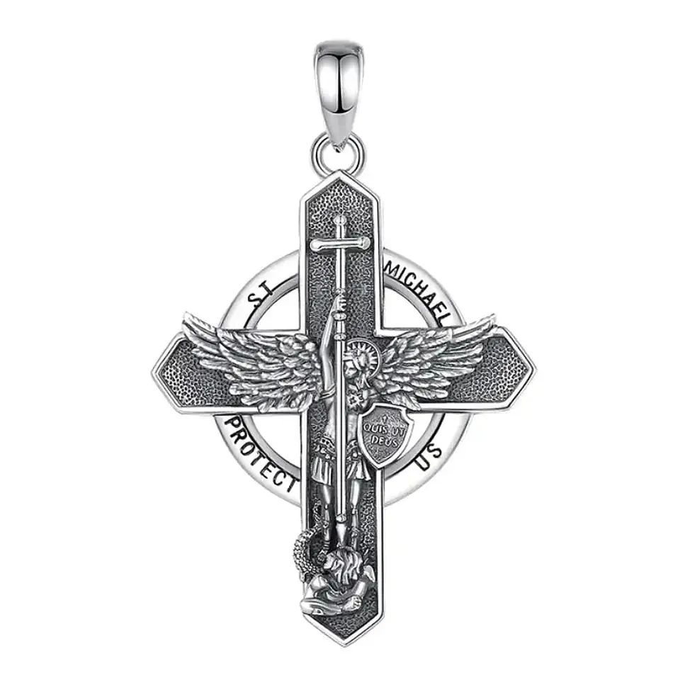 Colgante cruz de san miguel de arcángel en plata 925 1