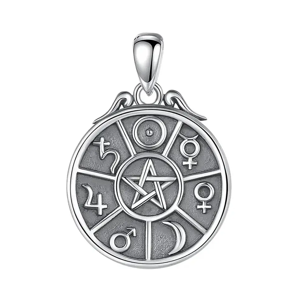 Colgante pentagrama 7 planetas en plata 925 1