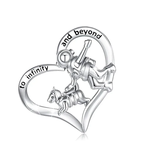Colgante corazon amor perruno en plata 925