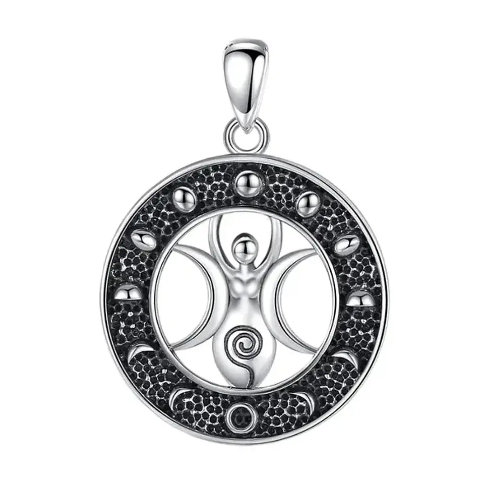 Colgante Ciclo lunar diosa triple luna en plata 925 1