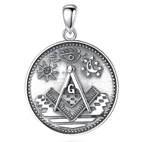 Colgante masónico todos los símbolos en plata 925