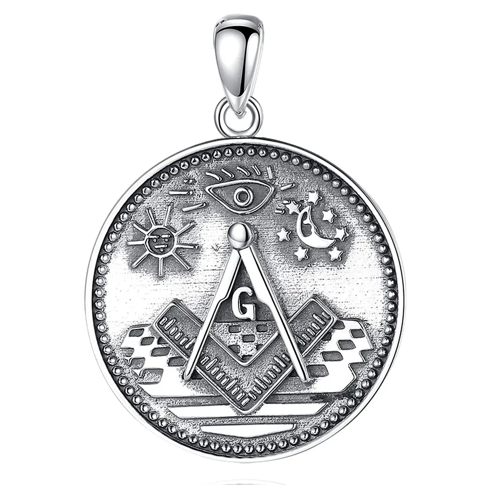 Colgante masónico todos los símbolos en plata 925 1