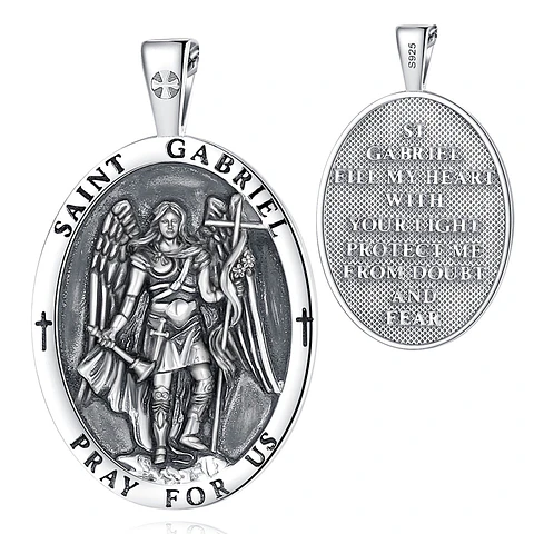 Colgante arcángel san Gabriel en plata 925