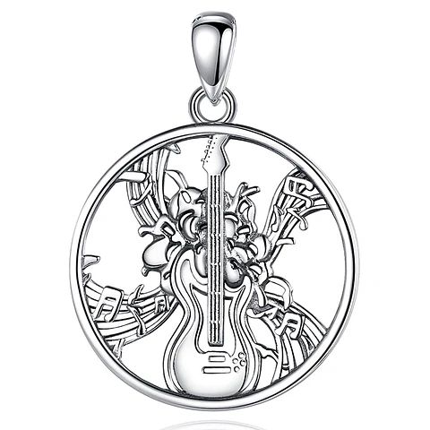 Colgante guitarra en plata 925