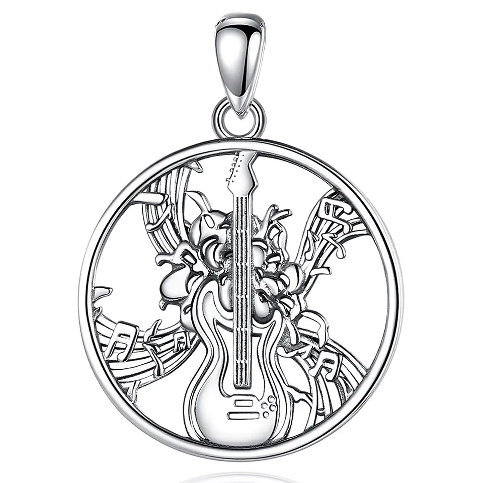 Colgante guitarra en plata 925 1