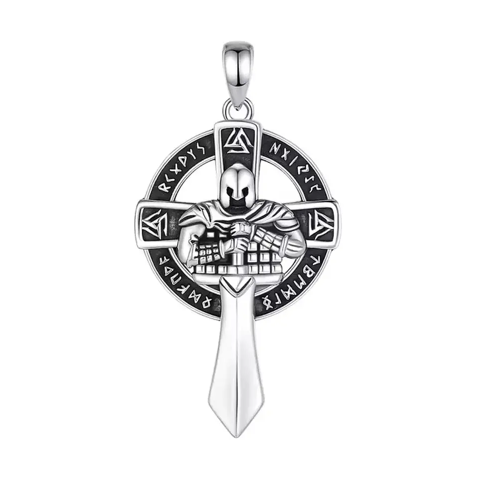 Colgante espada san miguel de arcángel en plata 925 1