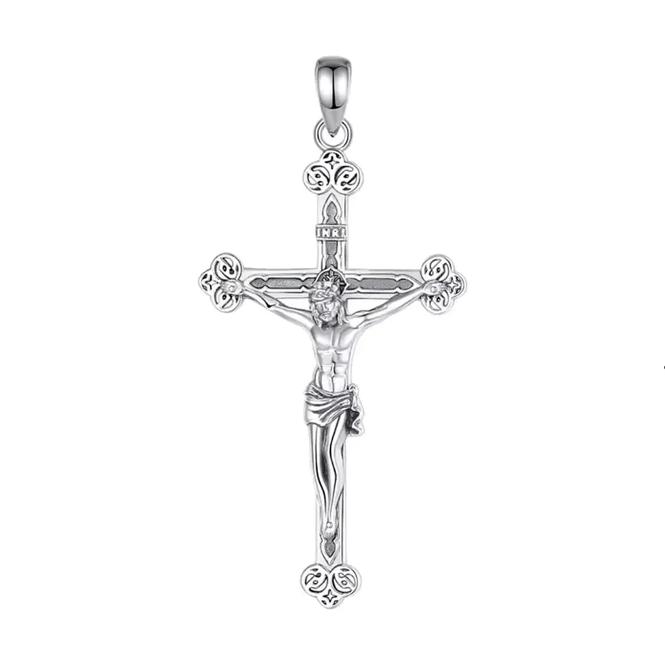 Colgante Cruz de jesus, crucifijo en plata 925 1