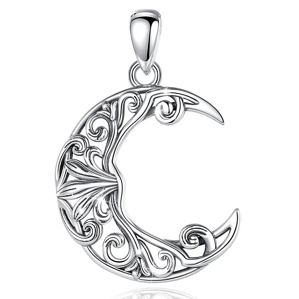 Colgante media luna en plata 925 1