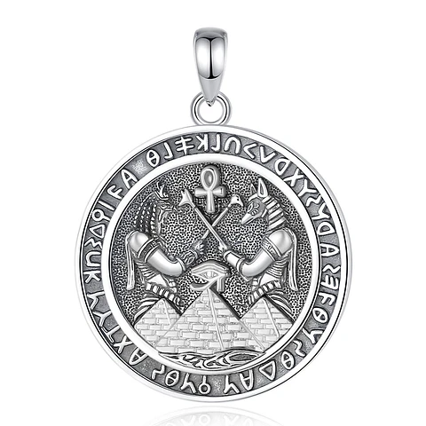 Colgante egipcio Anubis medalla en plata 925